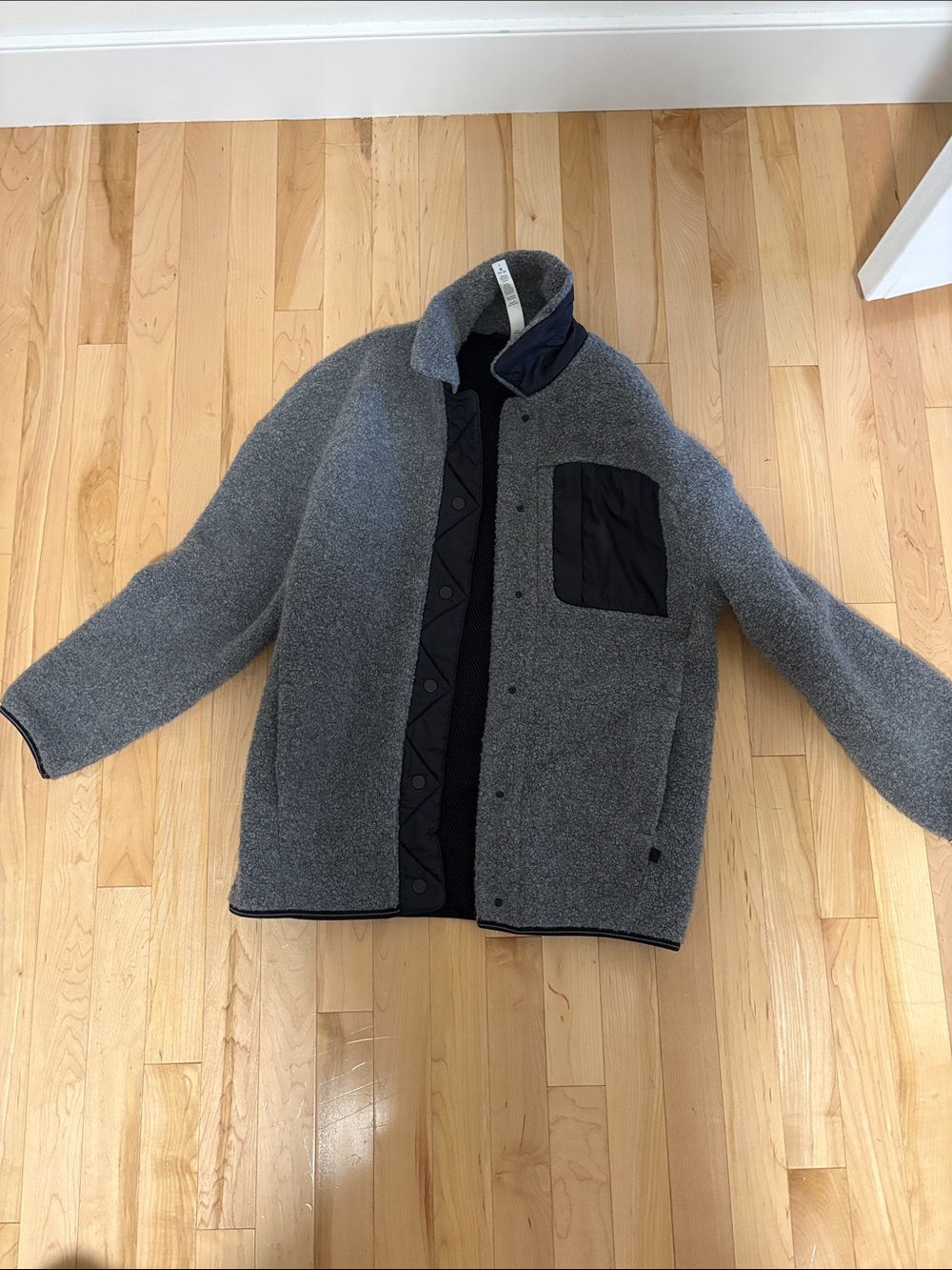 Lululemon Lab Fleece Snap-Front Jacket with Black Pocket